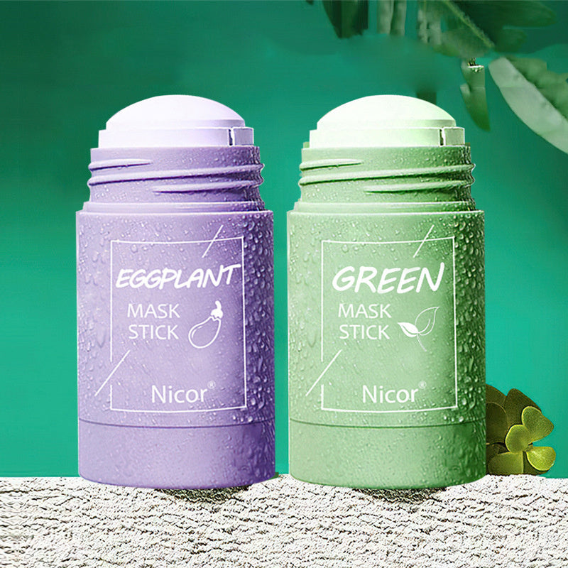 Masque nettoyant au thé vert Bâton d’argile Contrôle de l’huile Anti-acné Blanchiment Masque d’algues Soins de la peau